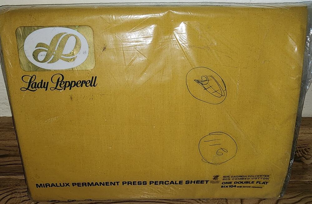Vintage Lady Pepperell Miralux Permanent Press Percale Flat Sheet Double 81x104